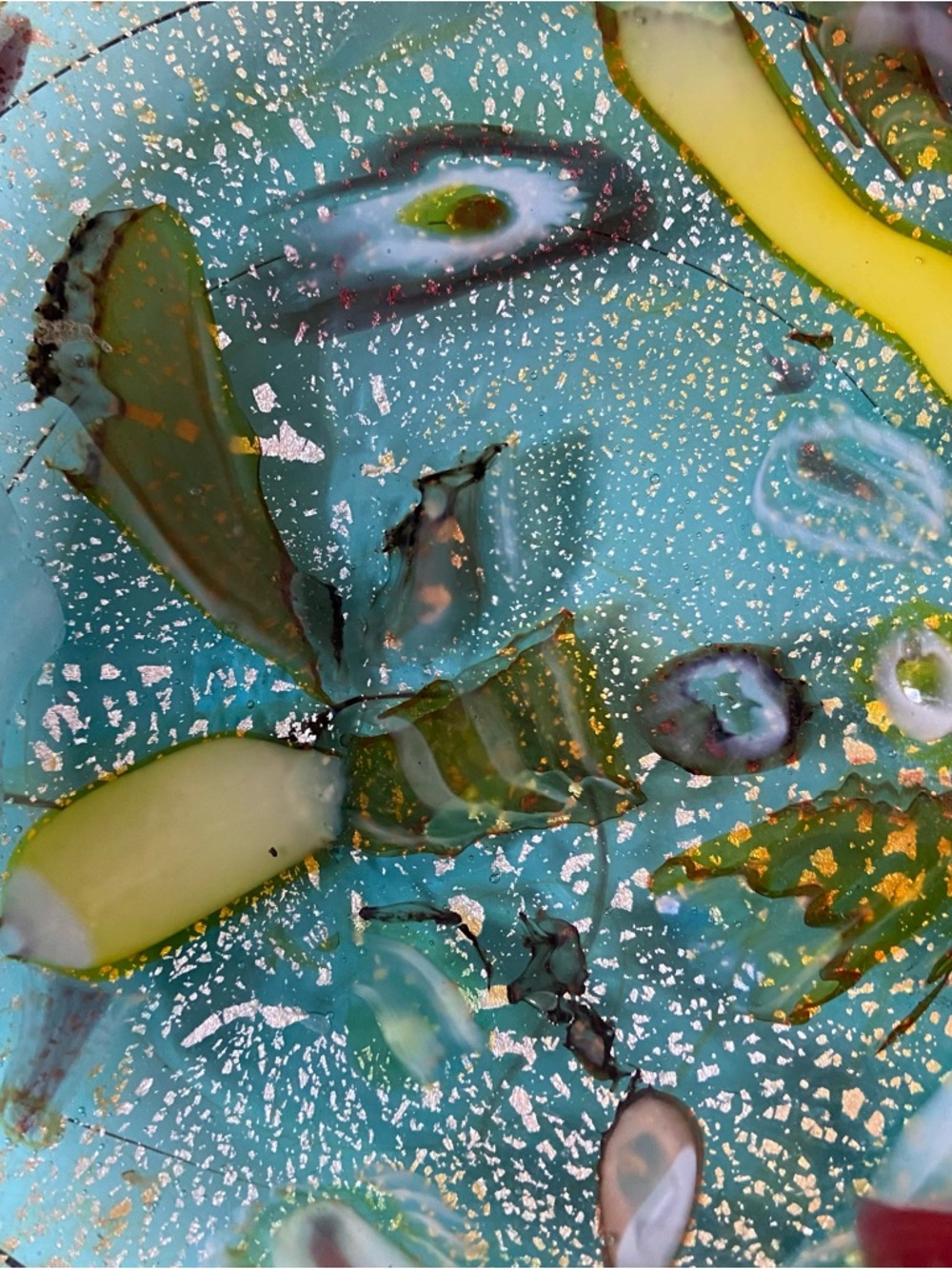 Murano Tutti Frutti Bowl - Avem Dino Martens Style - Green - Teal - Aventurine - Picture 3 of 11